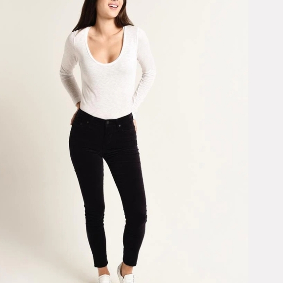 Citizens of Humanity "Rocket" High Rise Skinny Velour Black Pant Jean | Size 26 - Picture 2 of 14